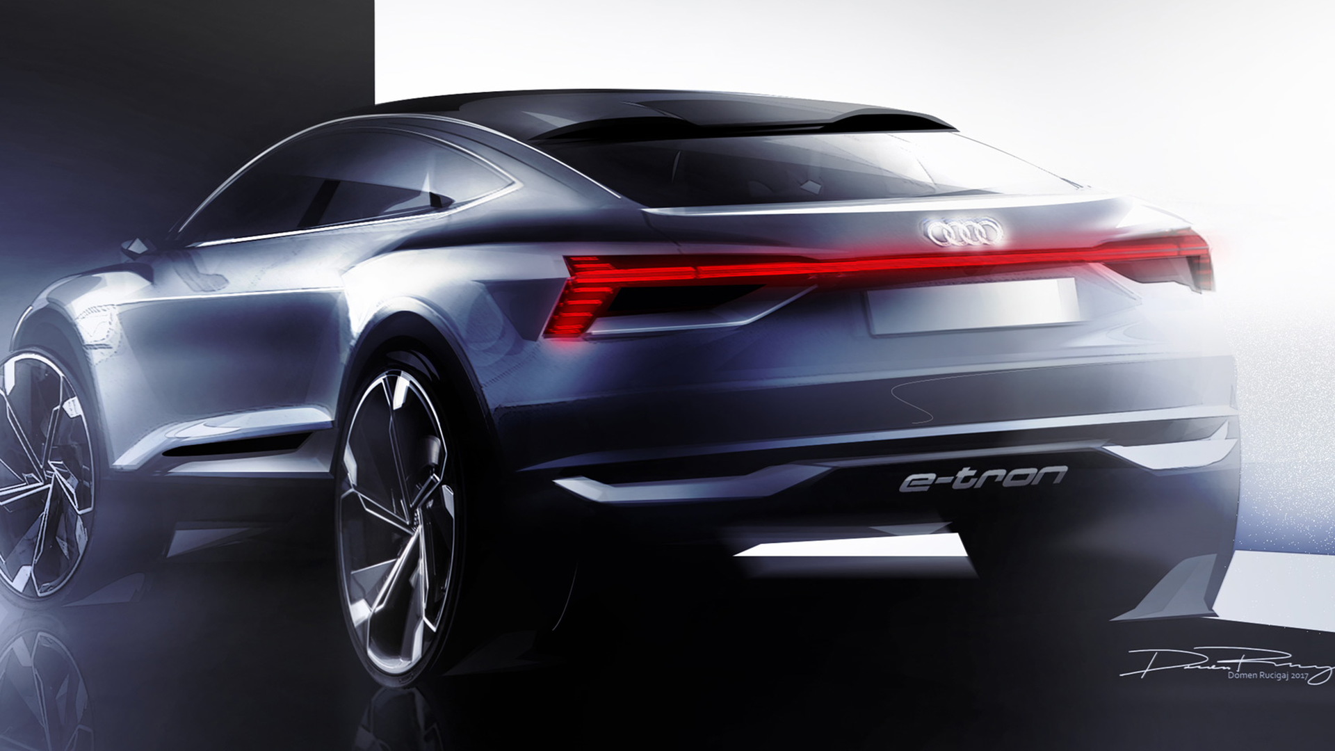 Teaser for Audi e-tron Sportback concept debuting at 2017 Shanghai auto show