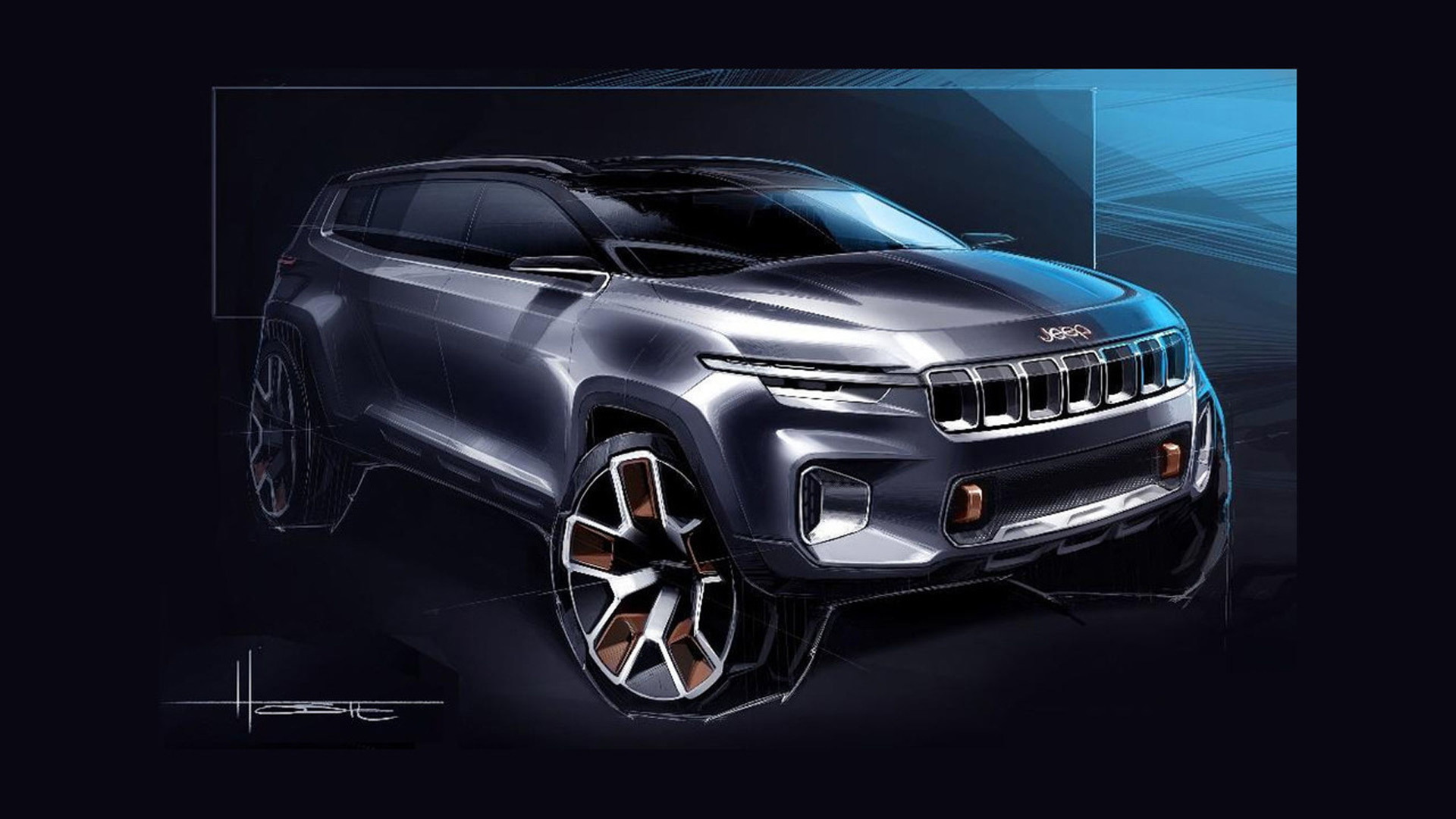 Teaser for Jeep concept debuting at 2017 Shanghai auto show