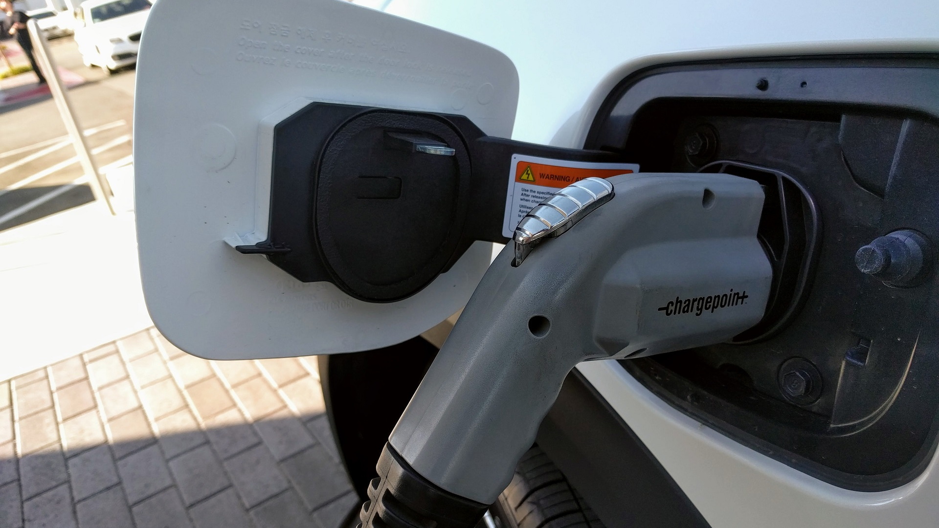 2018 Kia Niro Plug-In Hybrid charging at Crevier BMW, Santa Ana, California, Dec 2017