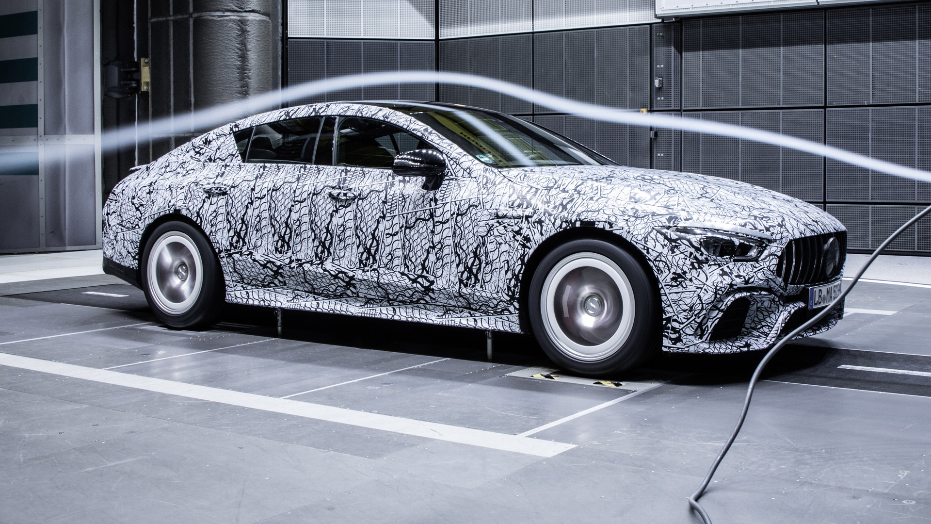 Teaser for Mercedes-AMG GT Coupe debuting at 2018 Geneva auto show