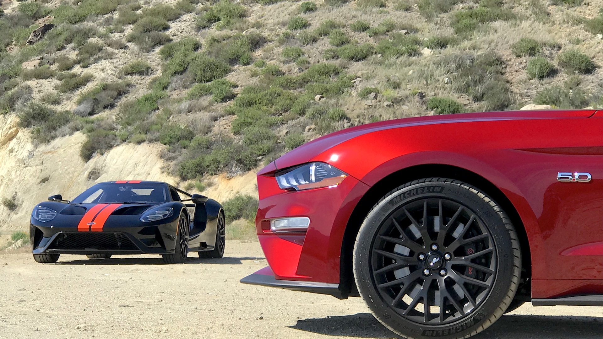 2018 Ford Mustang GT and 2018 Ford GT
