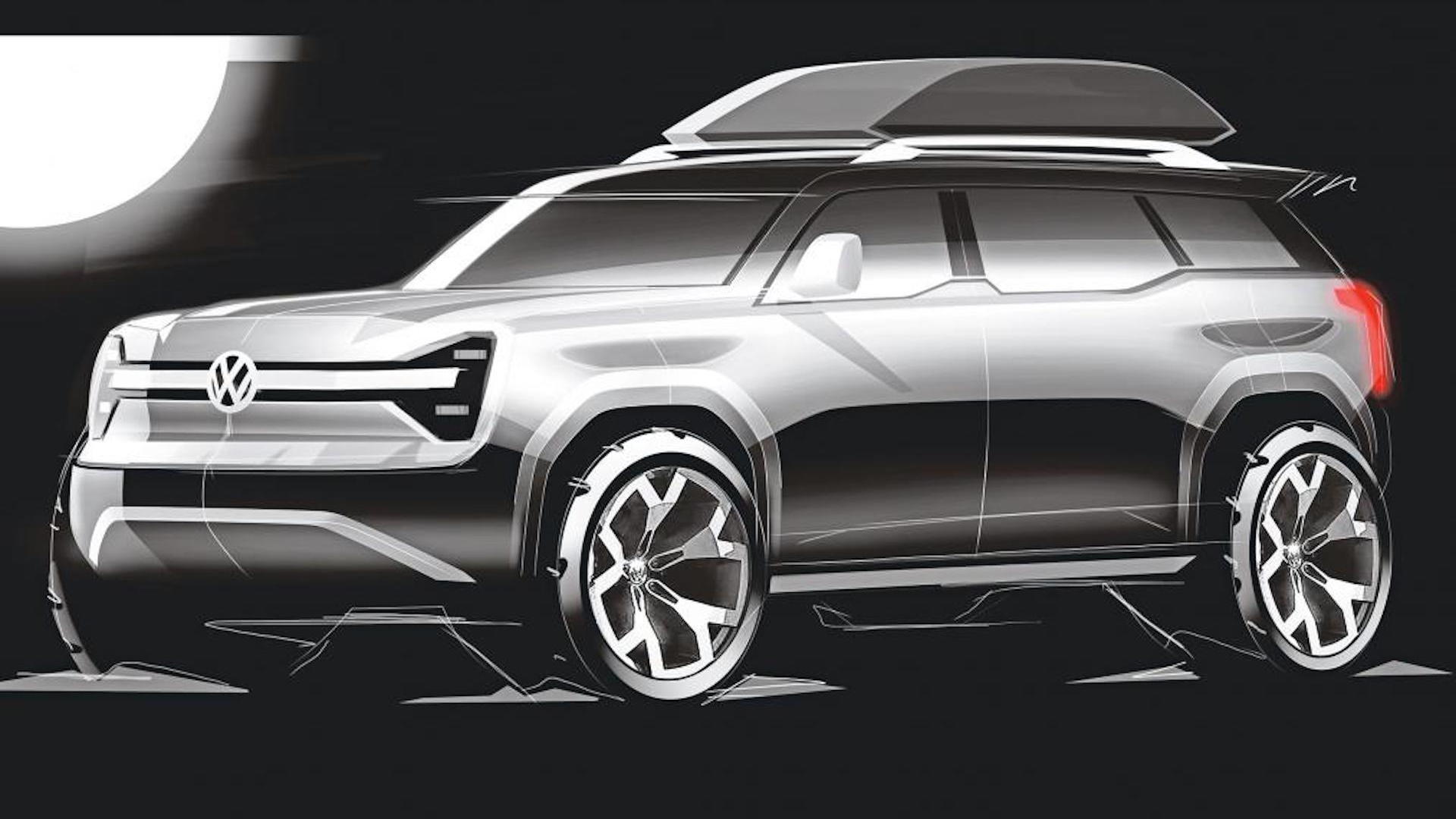 Sketch for proposed Volkswagen electric off-road SUV