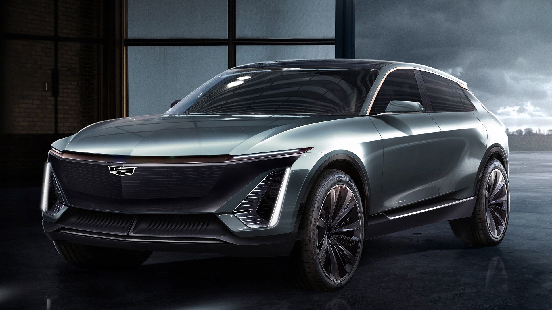 Future Cadillac long-range electric large luxury utility vehicle (rendering), 2019 Detroit auto sho