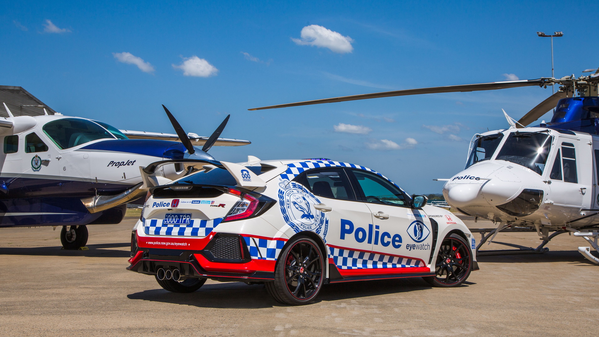 Honda Civic Type R police car for New South Wales, Australia