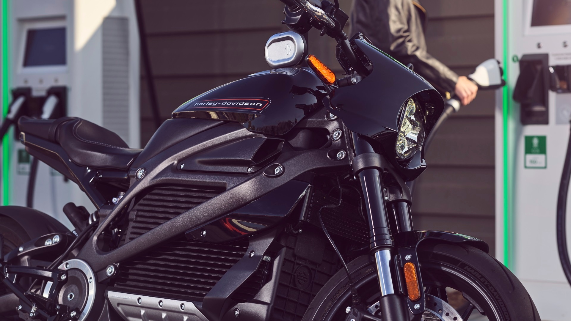 Harley-Davidson LiveWire charging at Electrify America charging station