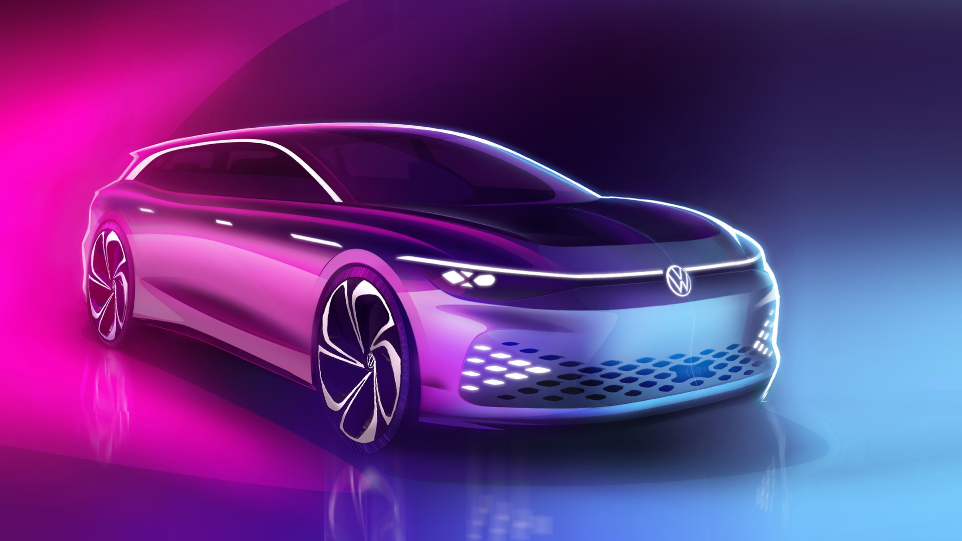Teaser for Volkswagen ID Space Vizzion concept debuting on November 19, 2019