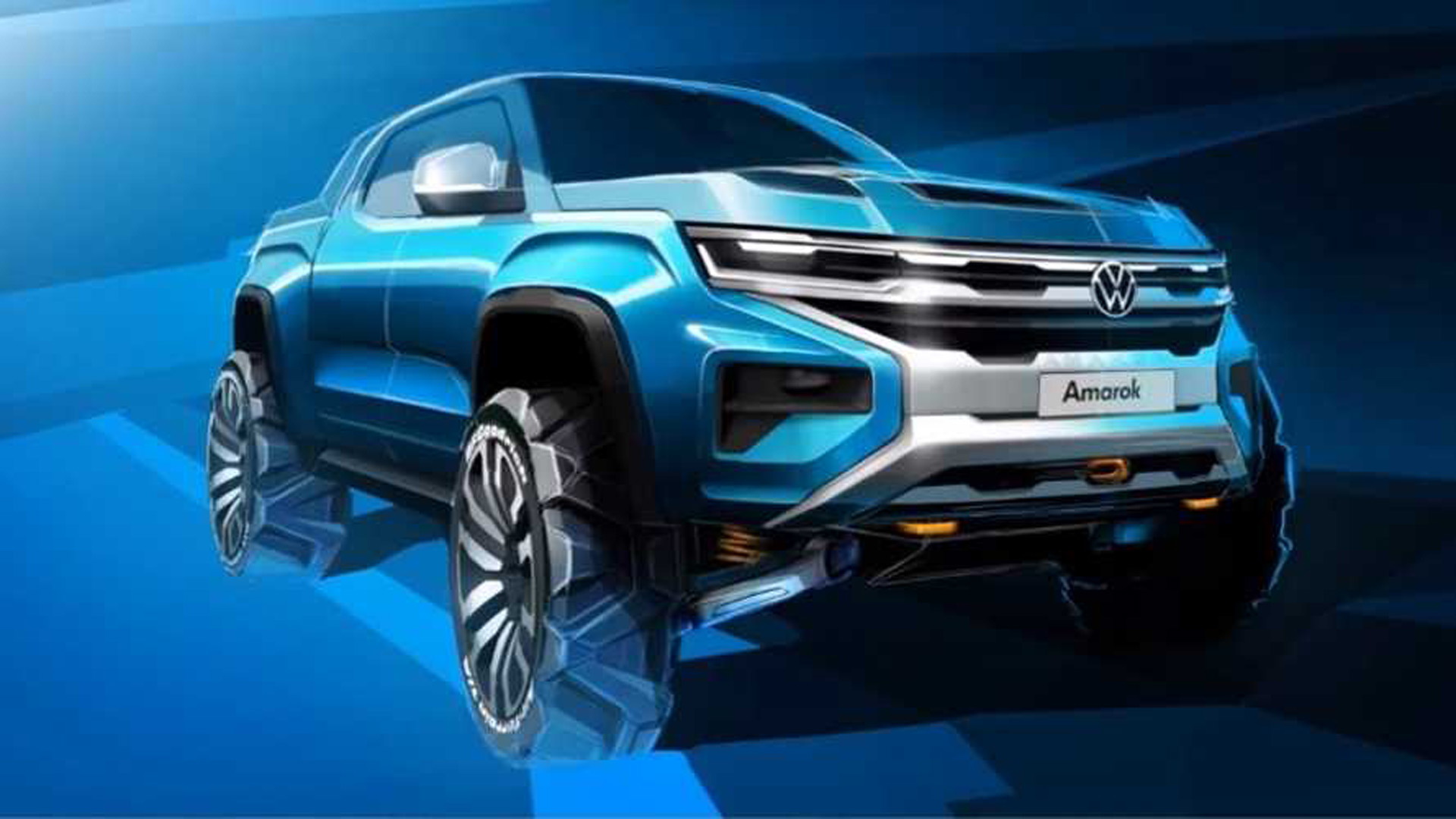 Teaser for next Volkswagen Amarok due in 2022 - Photo credit: Motor1