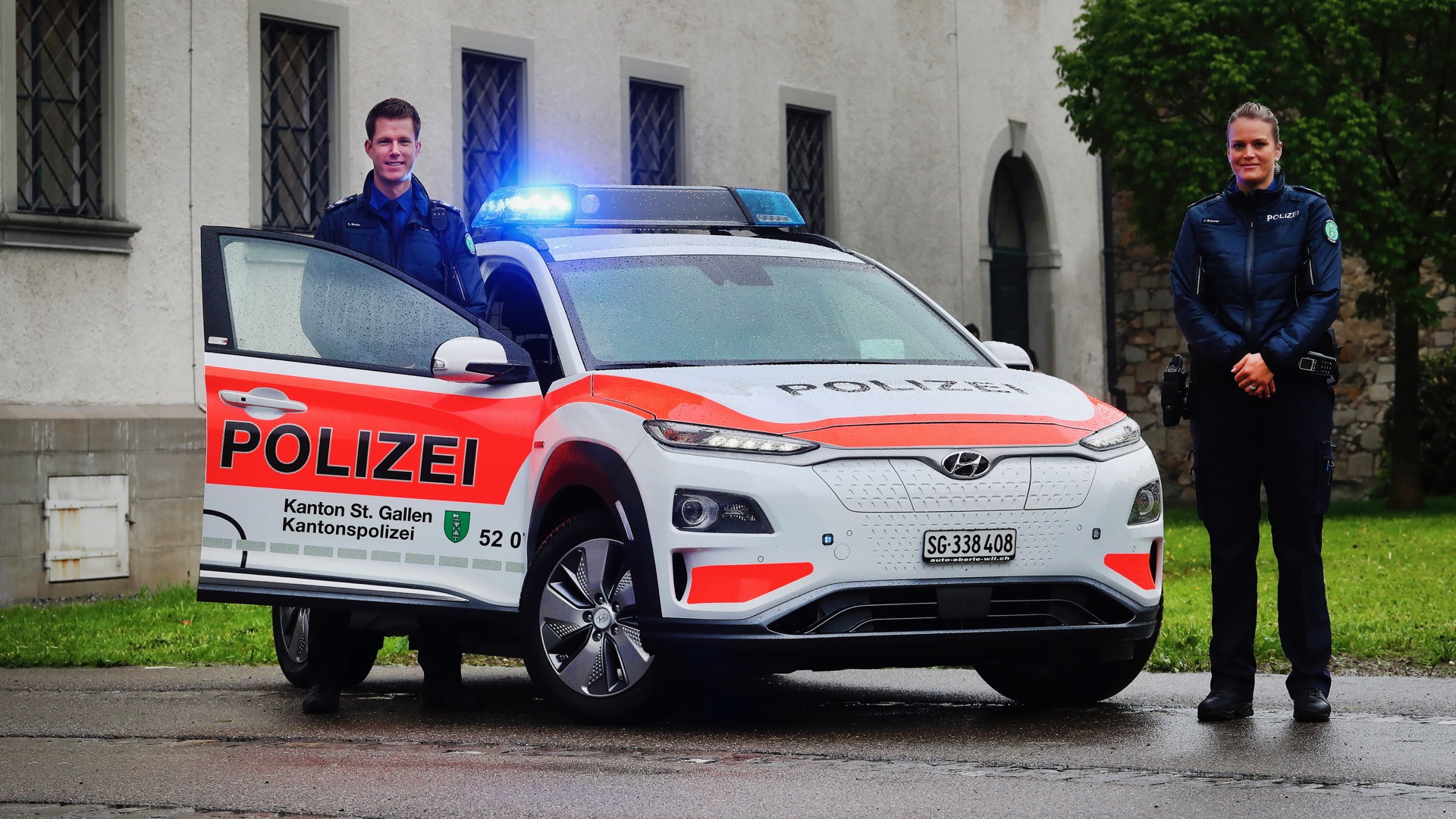 Hyundai Kona Electric police cars in Switzerland