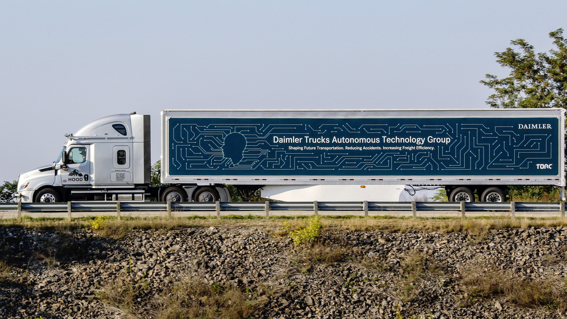 Daimler self-driving semi-trailer truck prototype