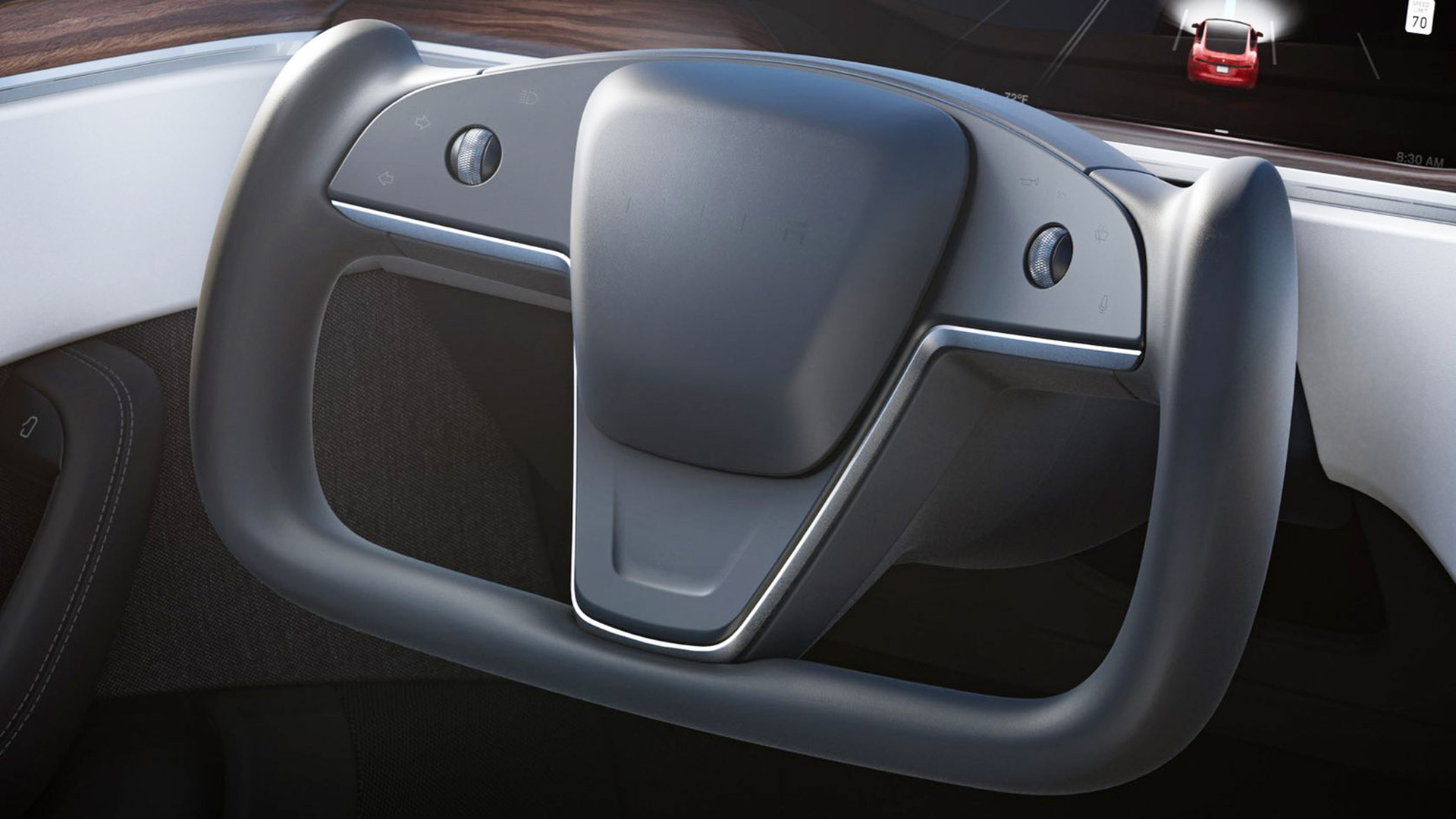 Stalkless steering wheel in 2021 Tesla Model S