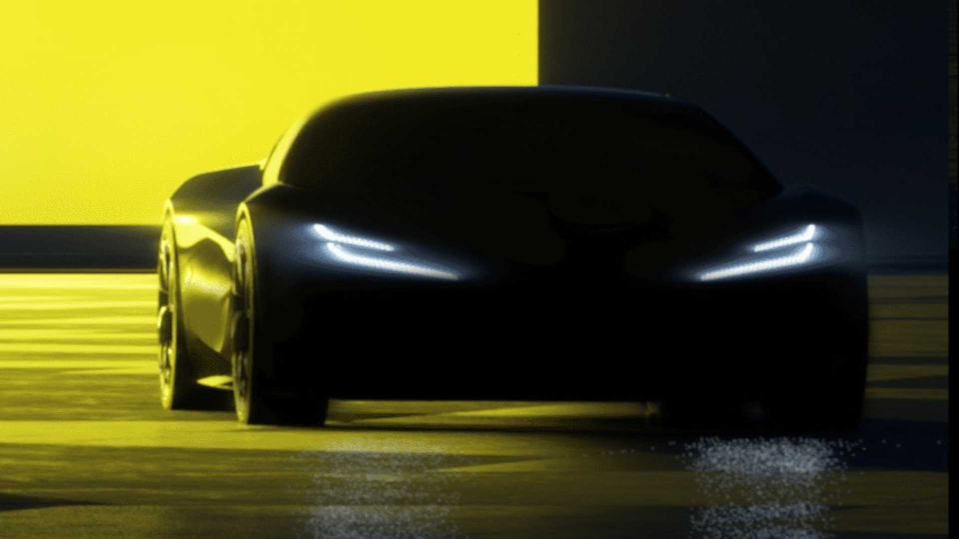Teaser for Lotus Type 135 electric sports car debuting in 2026