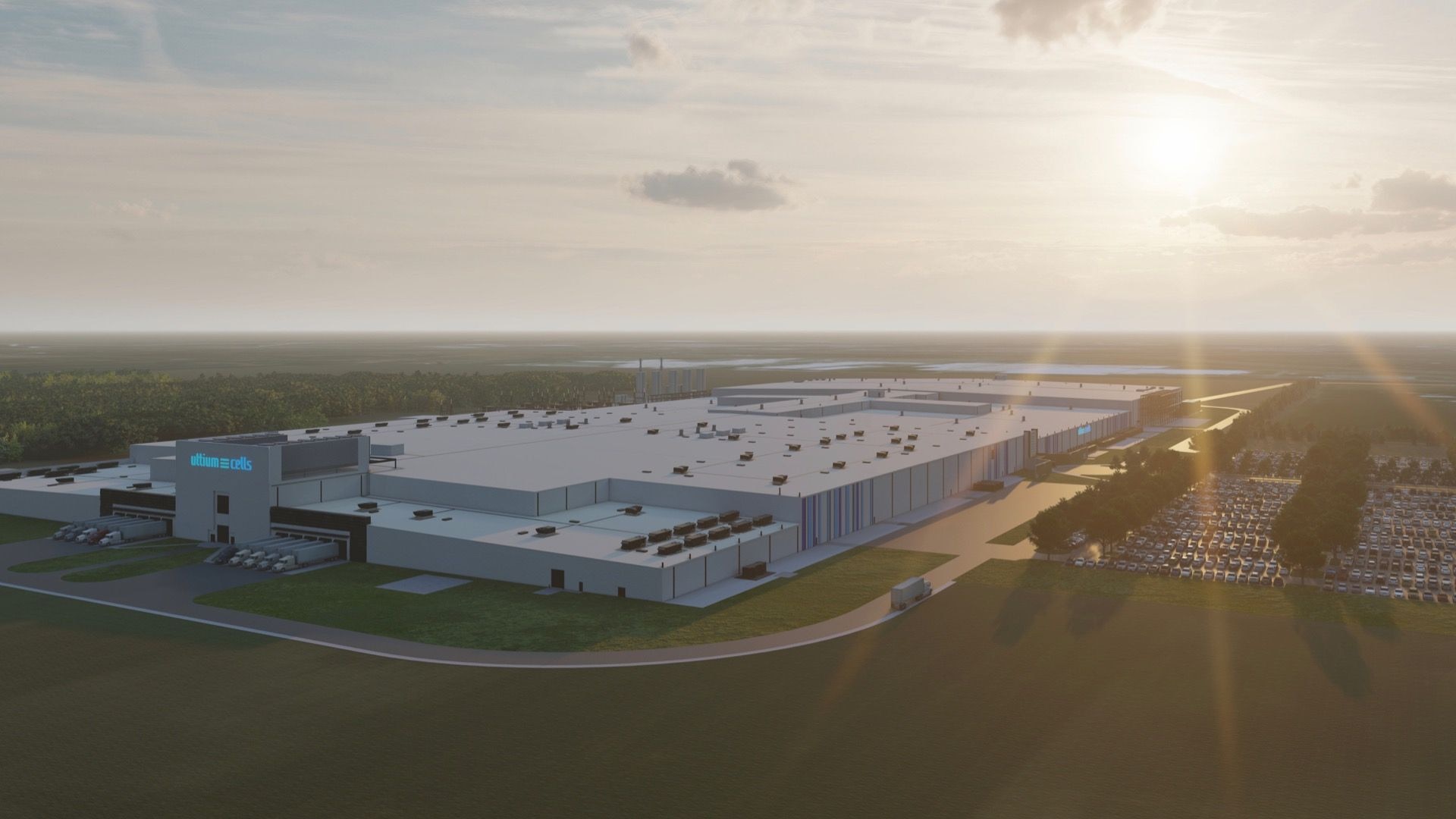 Rendering of planned General Motors Ultium Cells Lansing battery plant