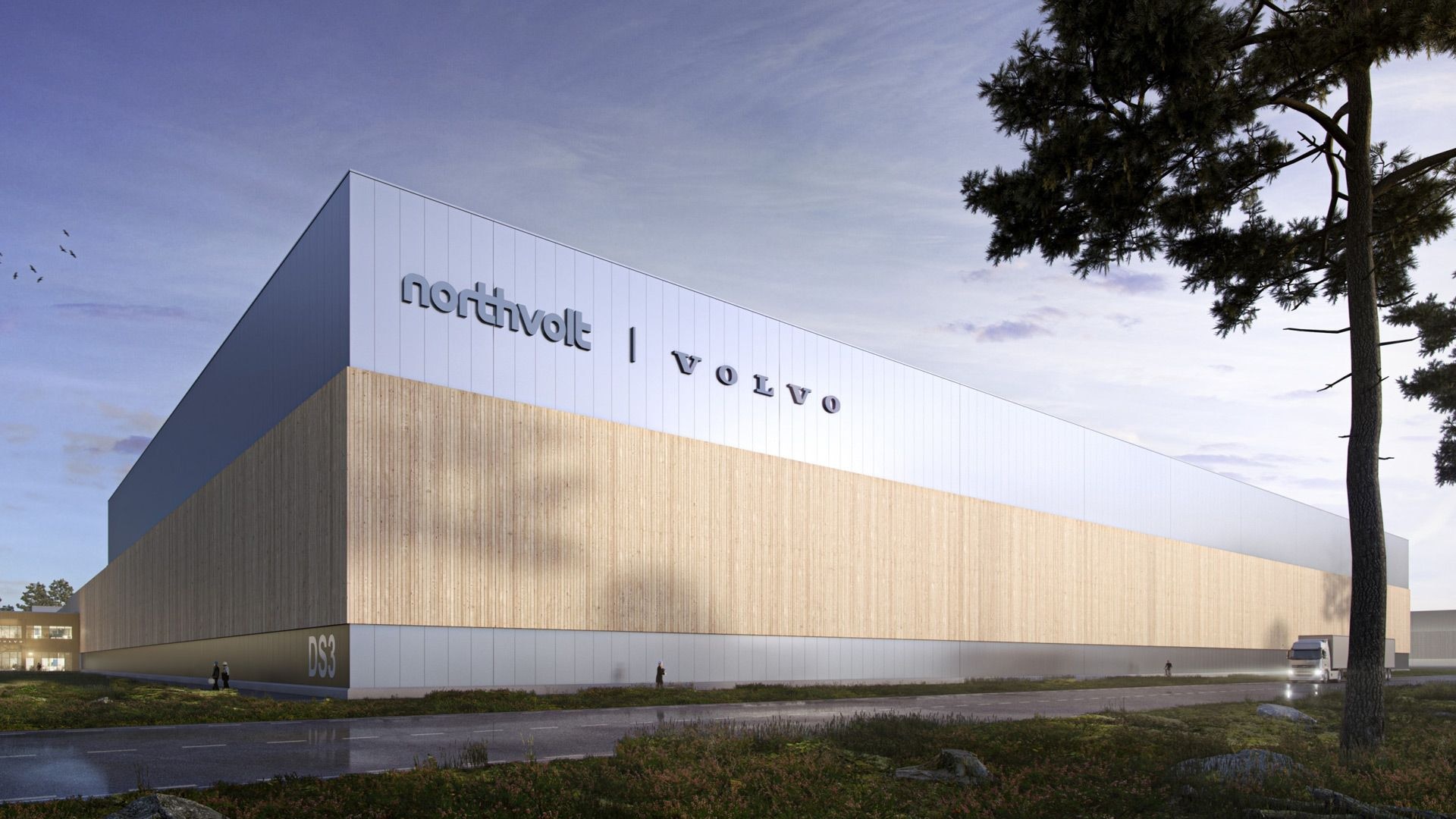 Artist's impression of Volvo and Northvolt battery plant planned for Gothenburg, Sweden
