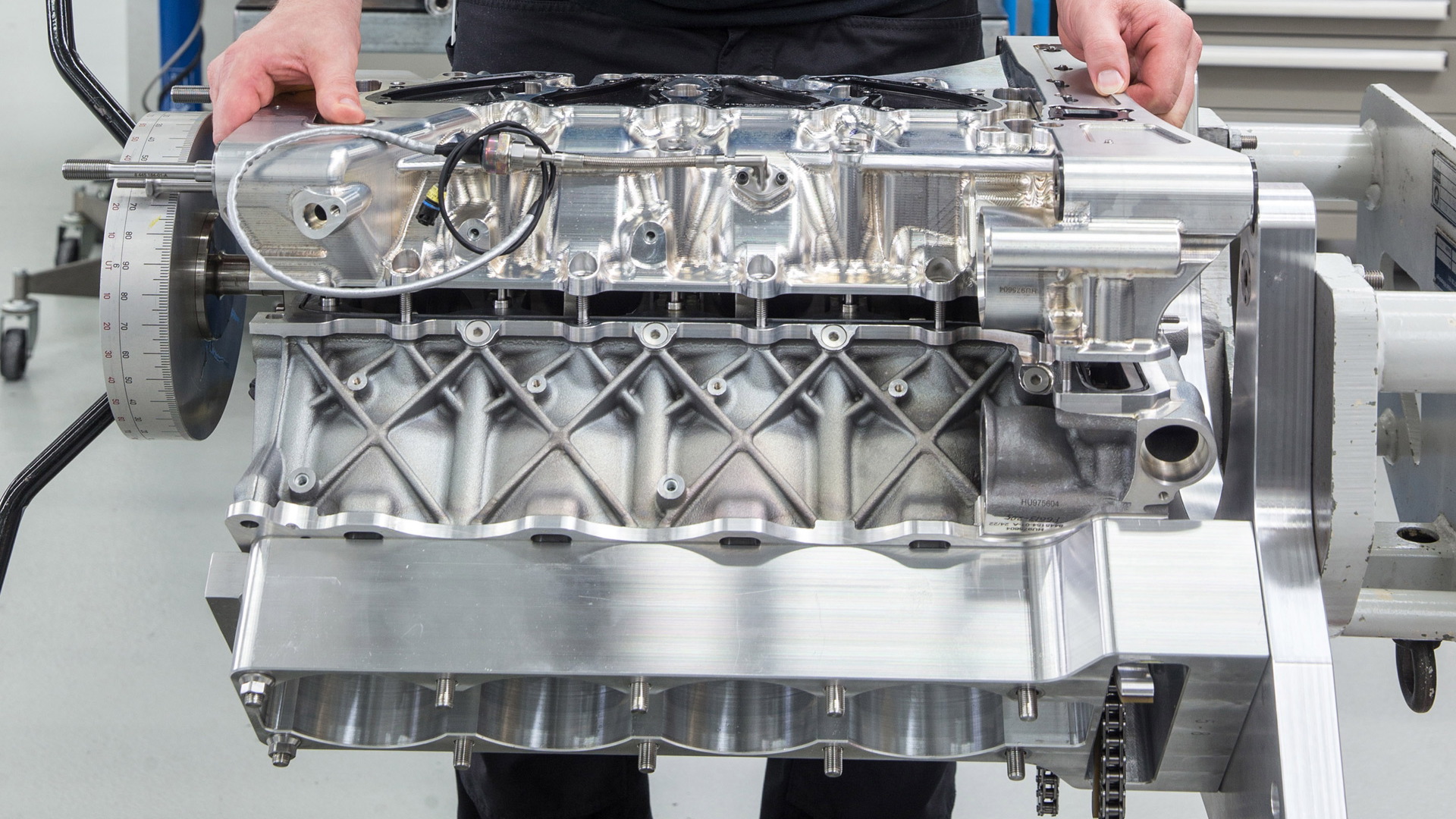 2023 BMW M Hybrid V8 LMDh race car's engine