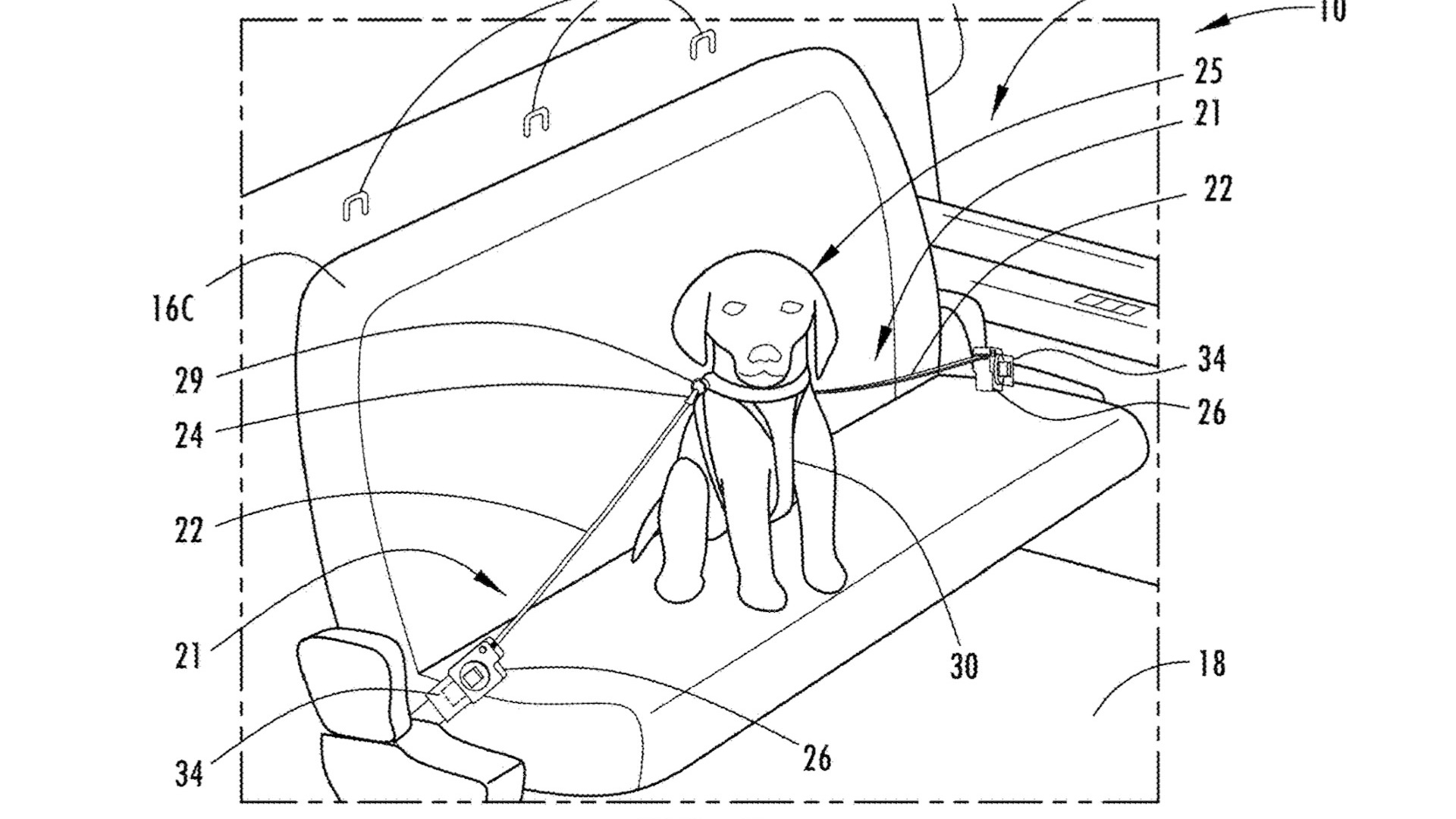 Ford pet restraint system patent image