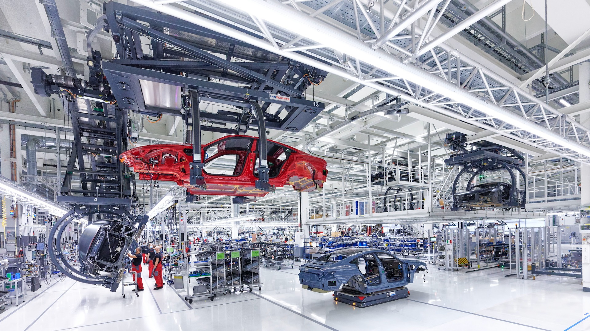 Audi E-Tron GT production at Böllinger Höfe, Germany, factory