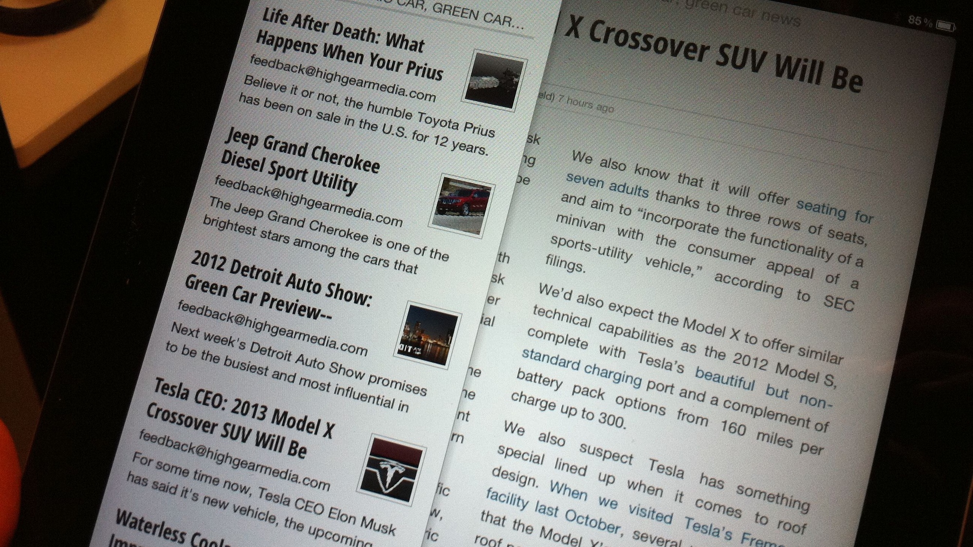 Green Car Reports On Google Currents