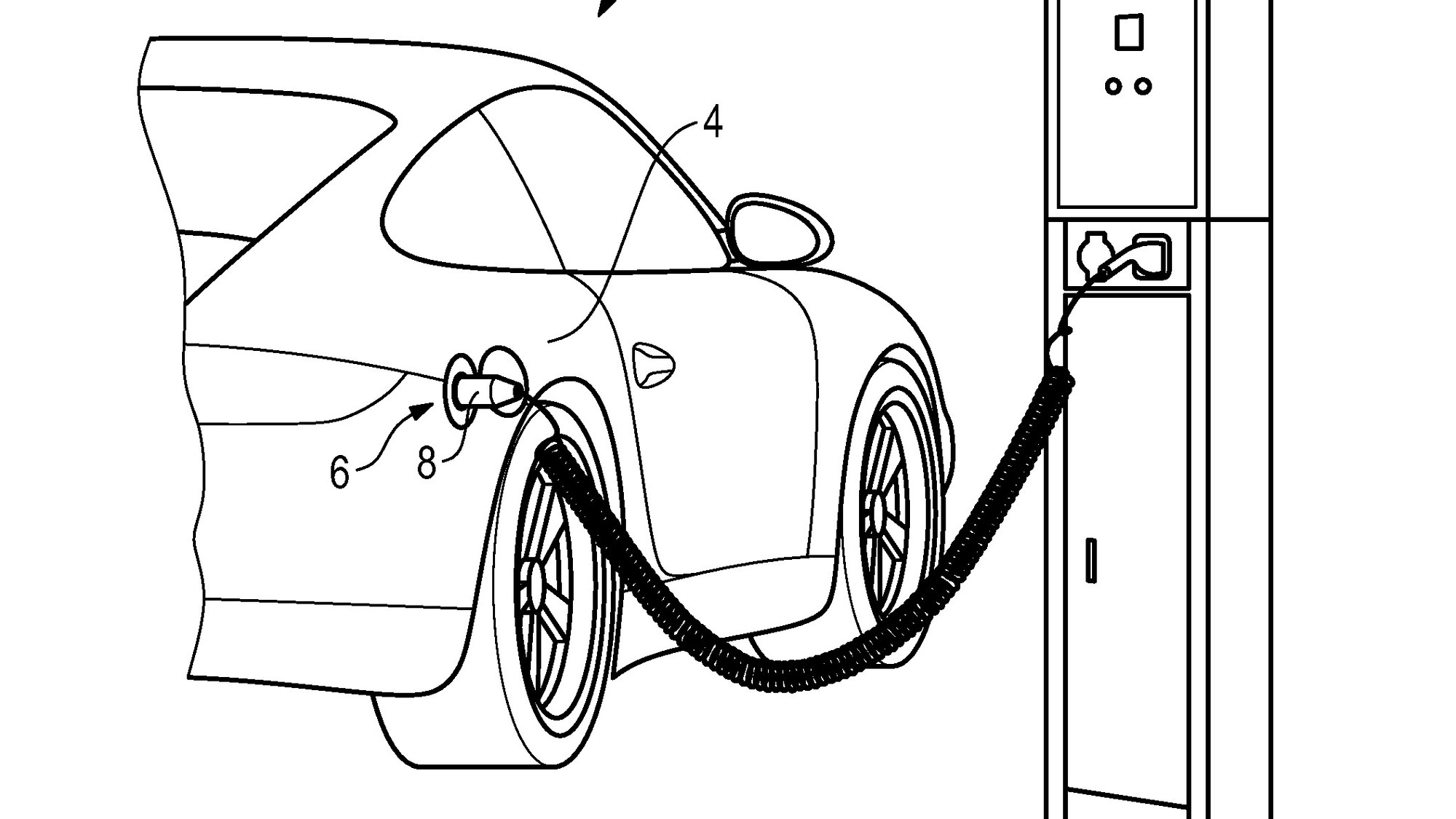 Porsche charging connector patent drawings