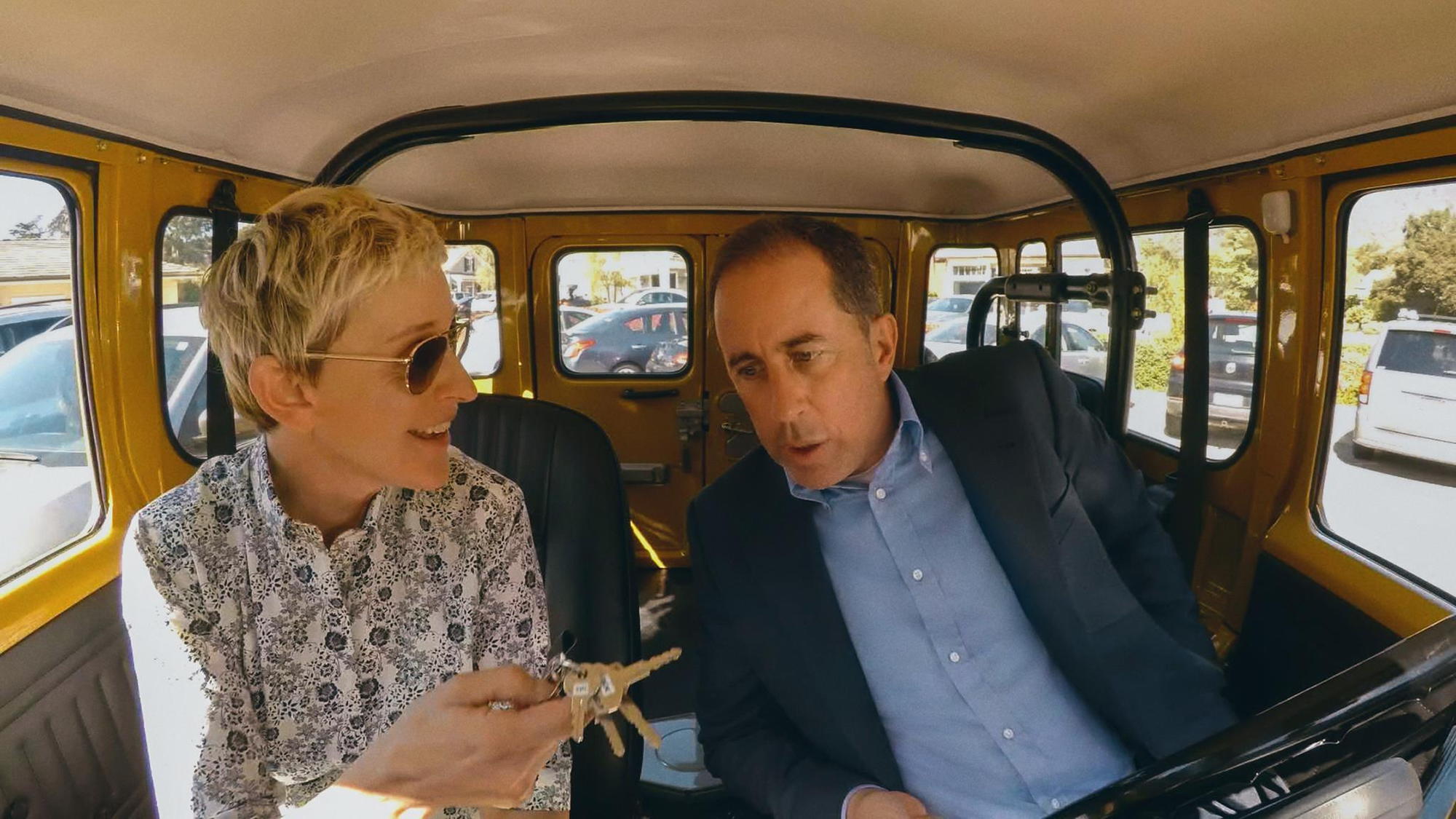 Jerry Seinfeld and Ellen DeGeneres on Season 6 of Comedians in Cars Getting Coffee