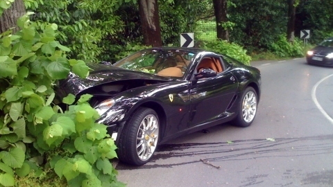 Ferrari 599 GTB Fiorano crash in Slovenia