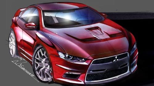 Mitsubishi shares production Evo X sketches