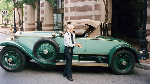 M. Allen Swift with his 1928 Rolls-Royce Phantom I Picadilly Roadster
