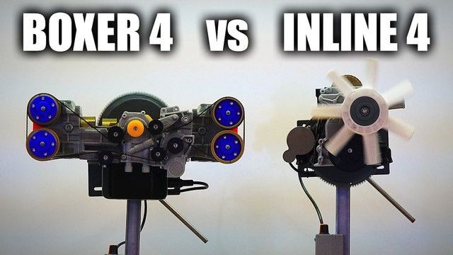 Flat-4 engine and inline-4 engine comparison