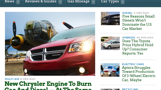 Green Car Reports redesign preview