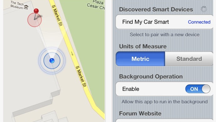 Find My Car Smart app for iPhone 4S