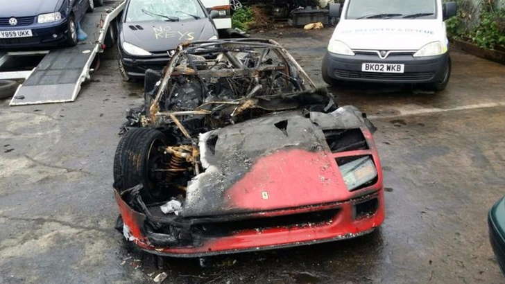 Freshly restored Ferrari F40 burnt to a crisp