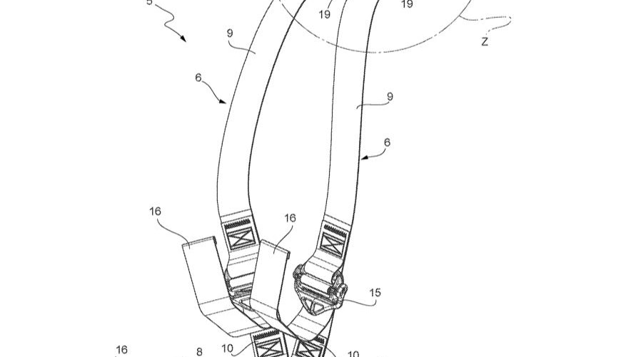 Ferrari four-point seatbelt patent image