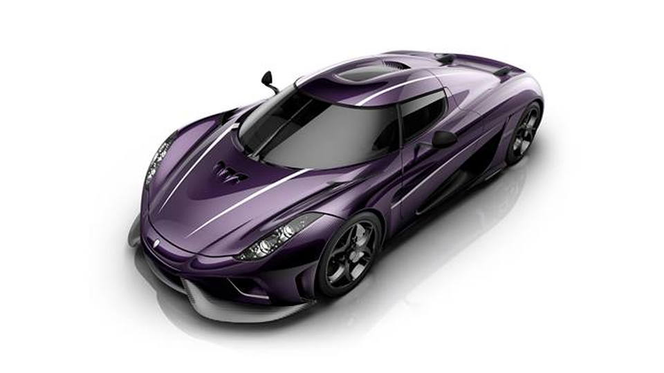 Koenigsegg Regera rendered with a special purple carbon finsih