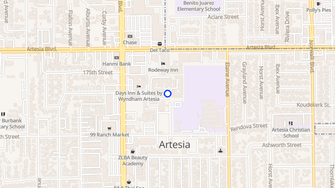 Map for Los Arboles Apartments - Artesia, CA