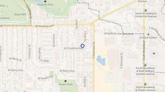 Map for Marci Jo Apartments - Littleton, CO