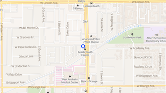 Map for Cherokee Senior Mobile Home Park - Anaheim, CA